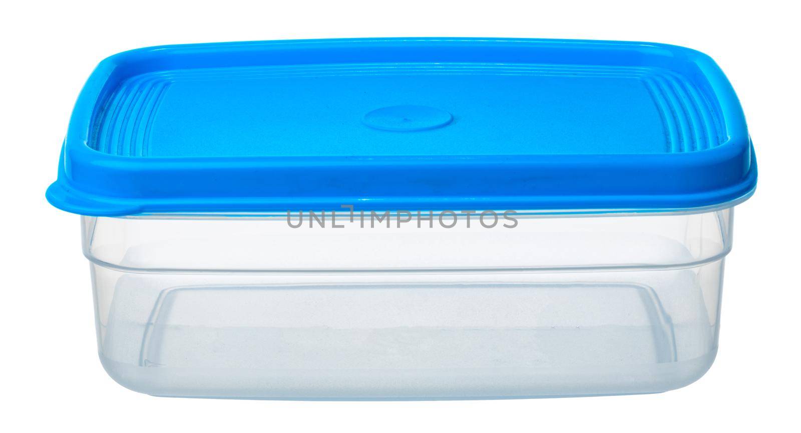 Plastic storage container for food isolated on white background