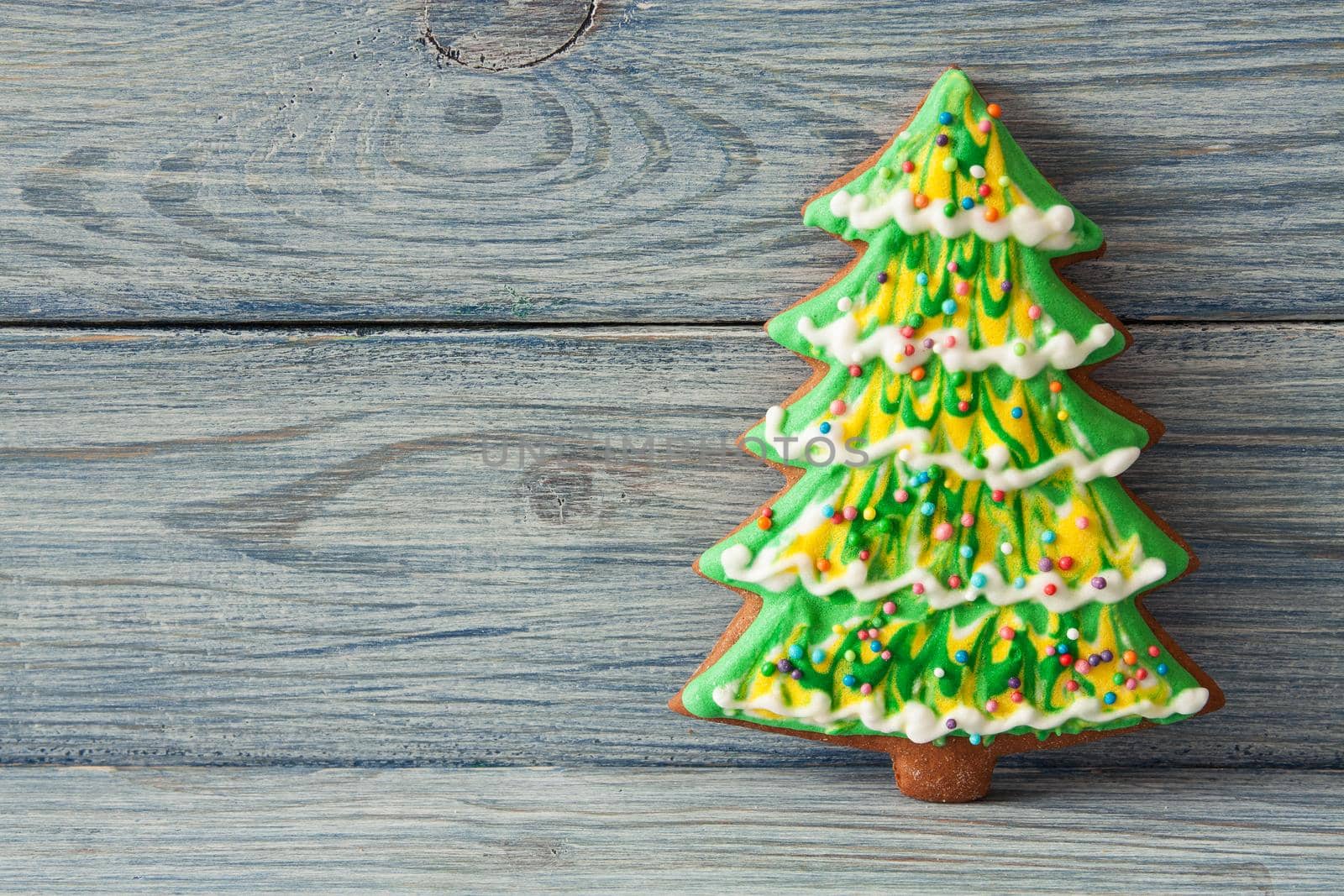 Christmas gingerbread on a wooden background