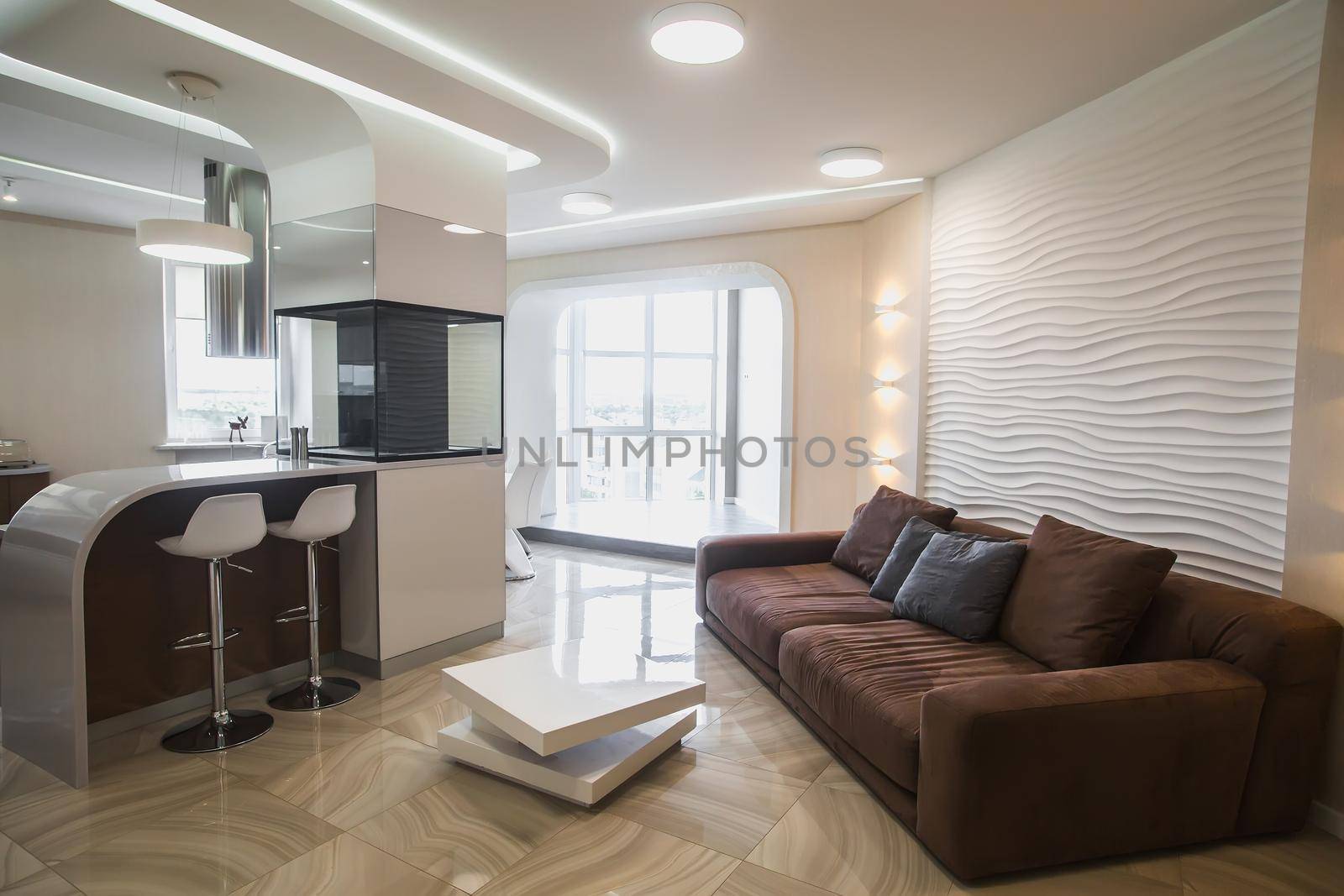 Beautiful modern apartment interier. Real estate concept. Nice real designed interior.