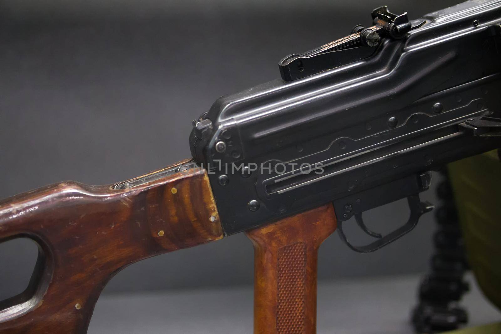 Automatic weapons - kalashnikov assault rifles - close up view, Russian Army