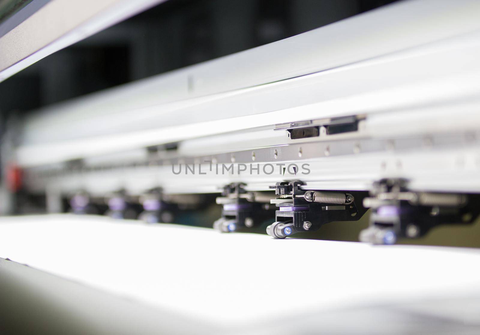 Professional printing press machine in the typography, close up