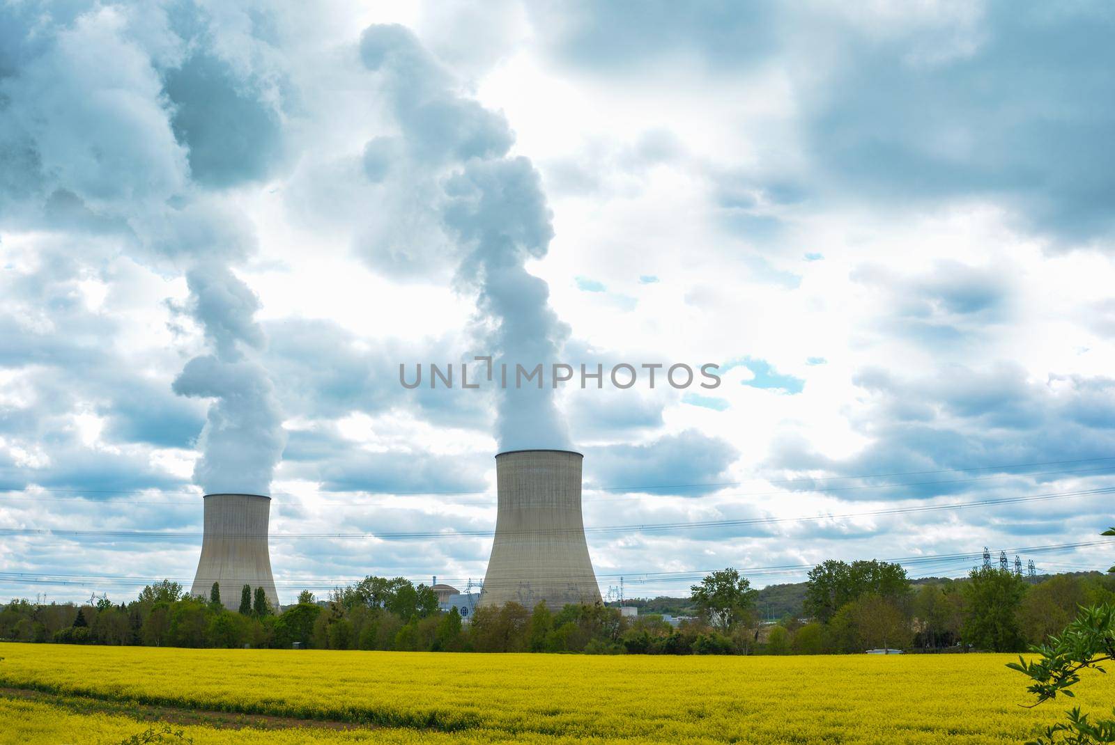 Electric and nuclear power with yellow field