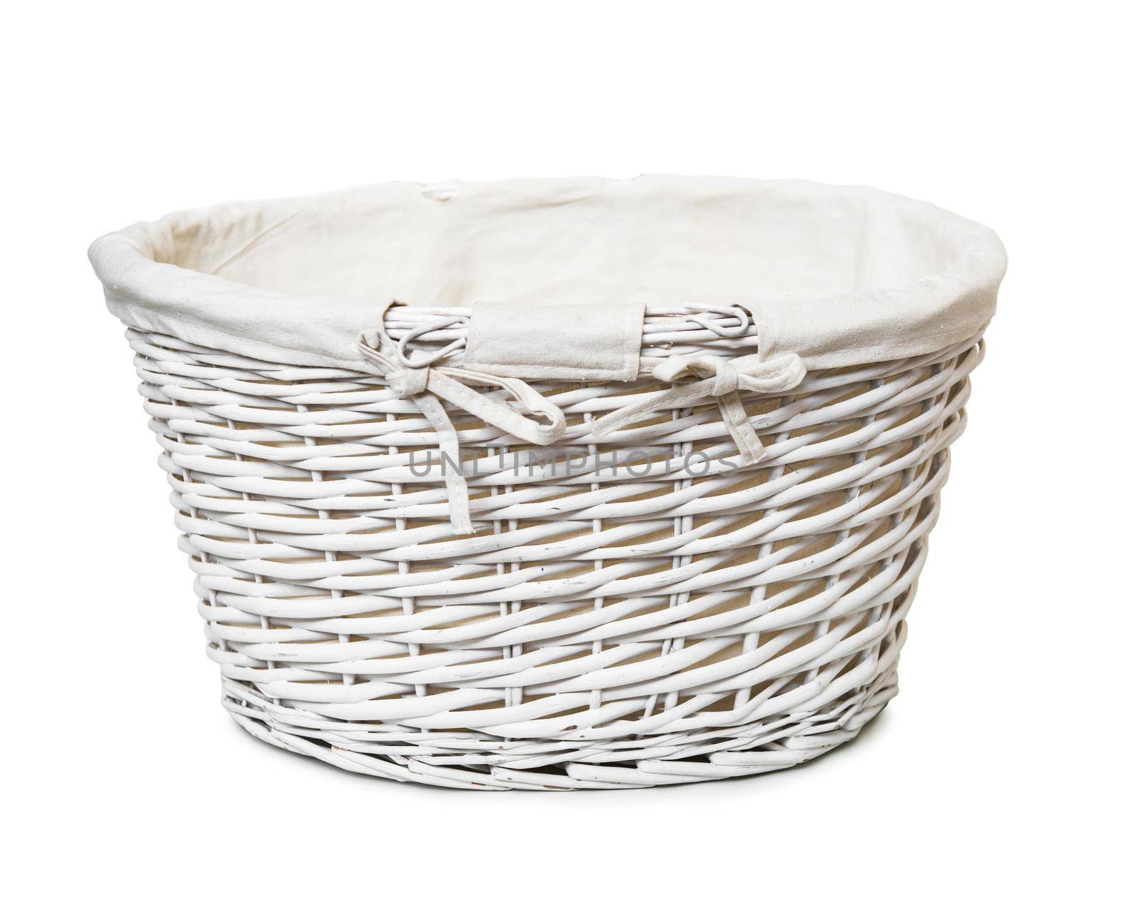 Empty wicker basket isolated on white by tan4ikk1