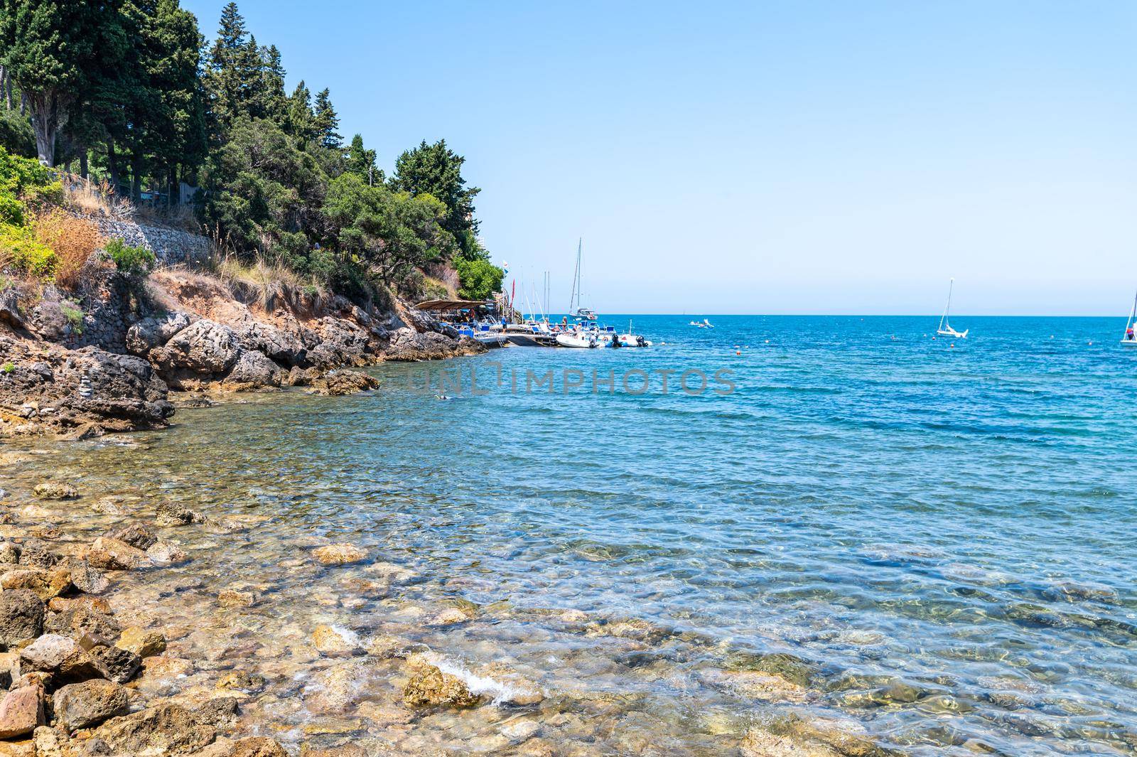 view of a cove in Porto Santo Stefano in the summer