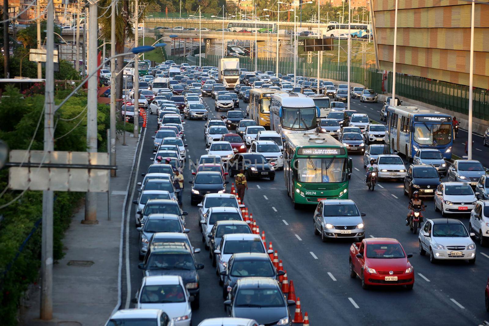 salvador, bahia, brazil - december 22, 2017: movement of vehicles in congestion in the city of Salvador.