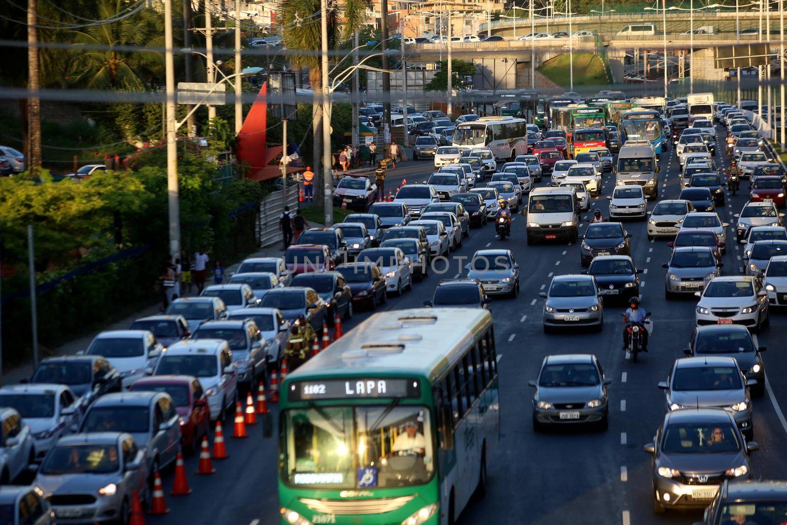 salvador, bahia, brazil - december 22, 2017: movement of vehicles in congestion in the city of Salvador.