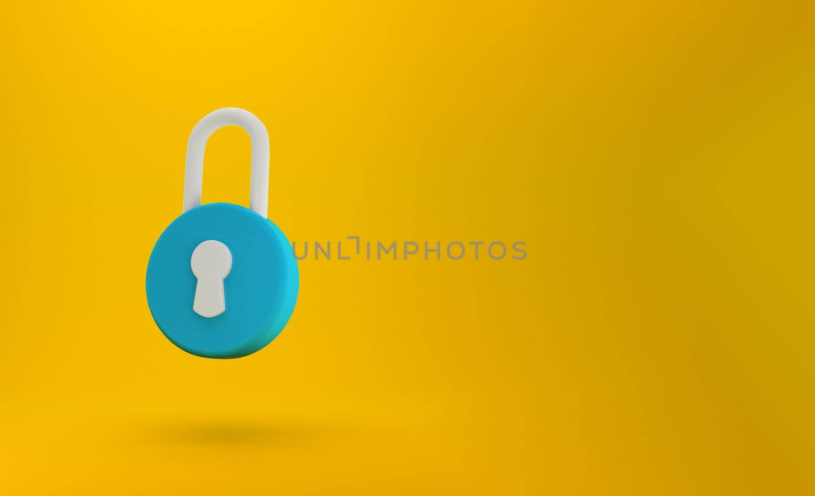 Padlock sign. Security, safety, protection, privacy concept. Minimalism concept. 3d illustration 3D render