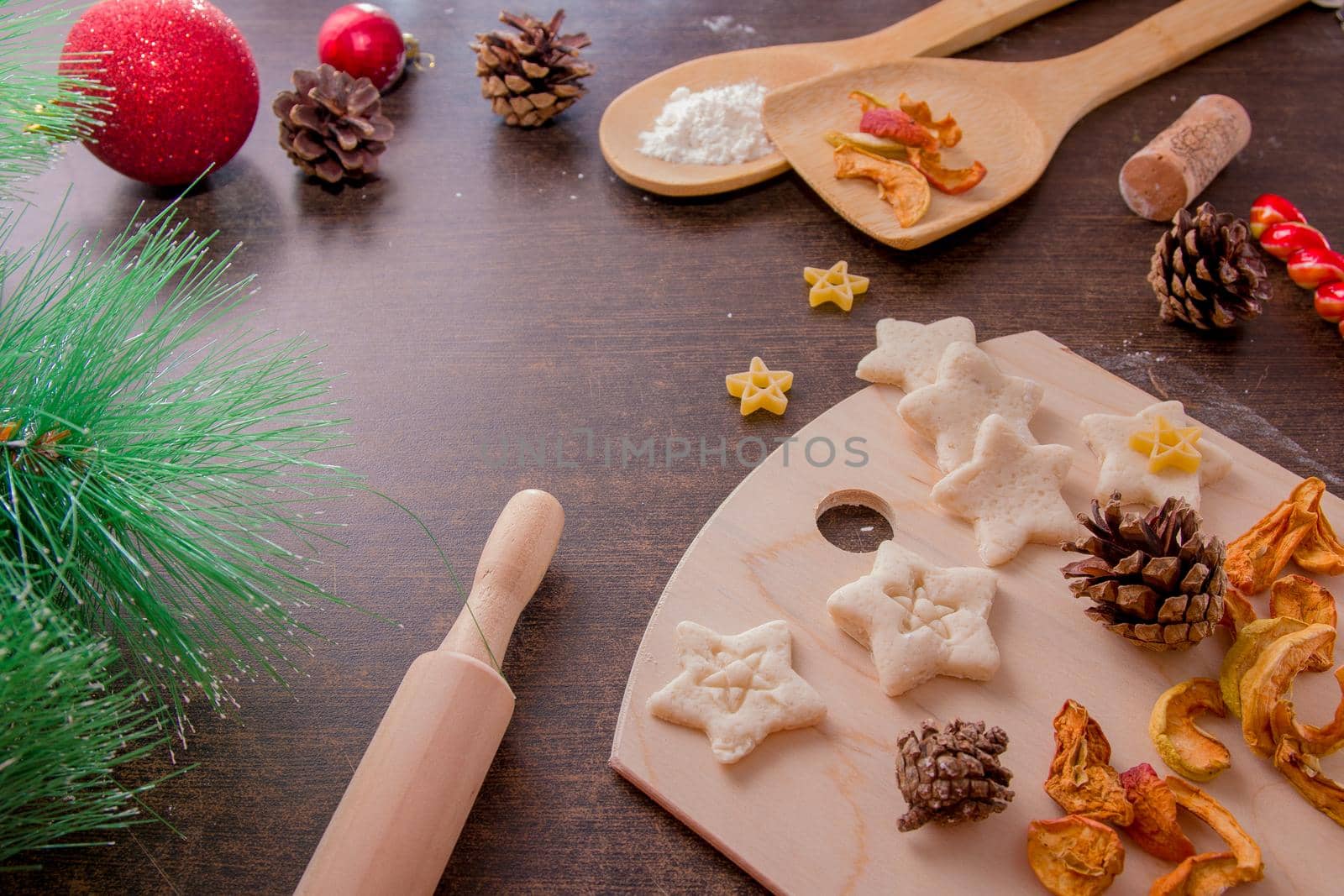 Cookies for the holiday, New Year, Christmas, cozy still life, copy space, top view