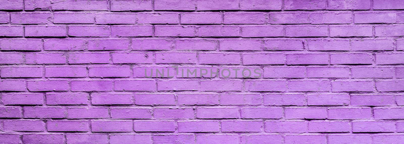 Light violet Brick wall texture close up. Top view. Modern brick wall wallpaper design for web or graphic art projects. Abstract background for business cards and covers. Template or mock up.