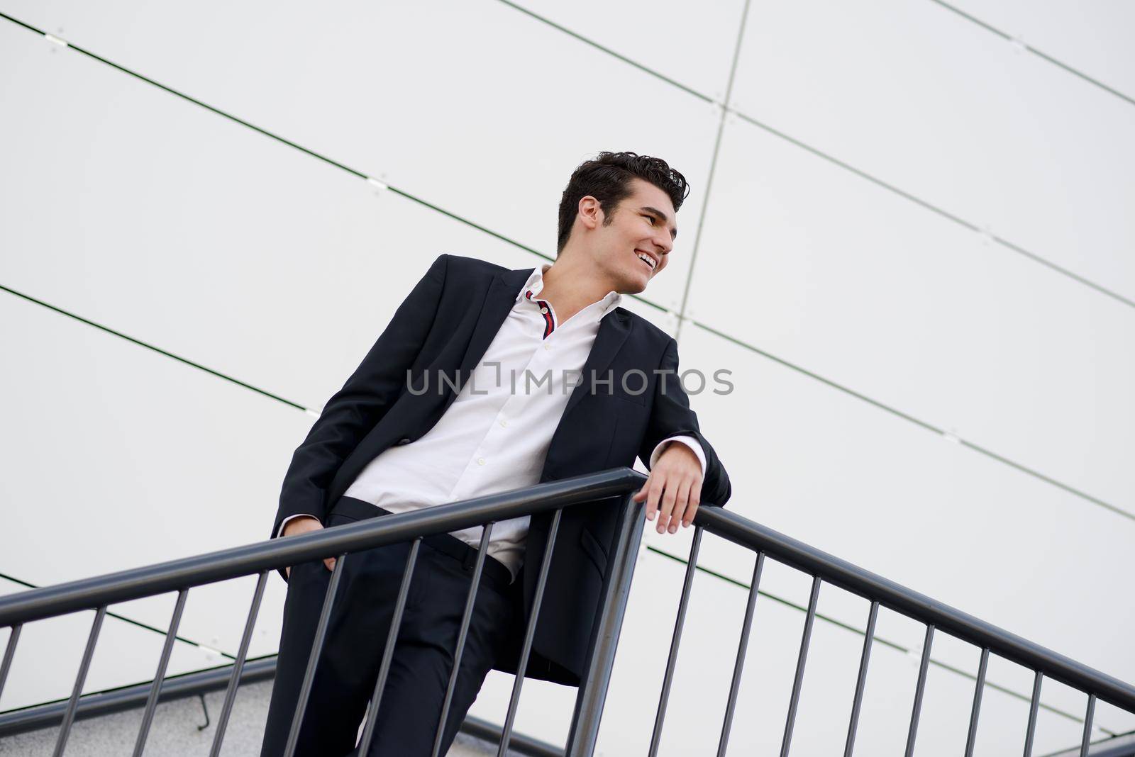 Young businessman, in an office building by javiindy