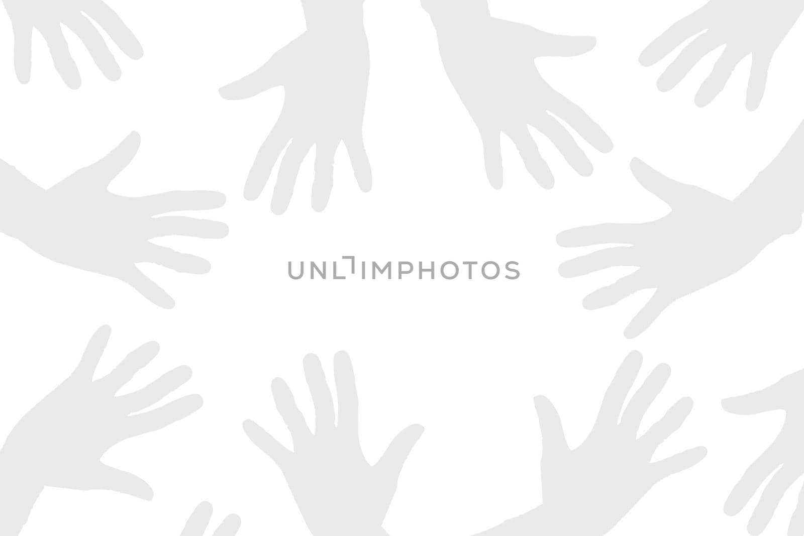 Overlay Shadows of gloved hands on a white background. Hello or Hi scary gesture. by esvetleishaya