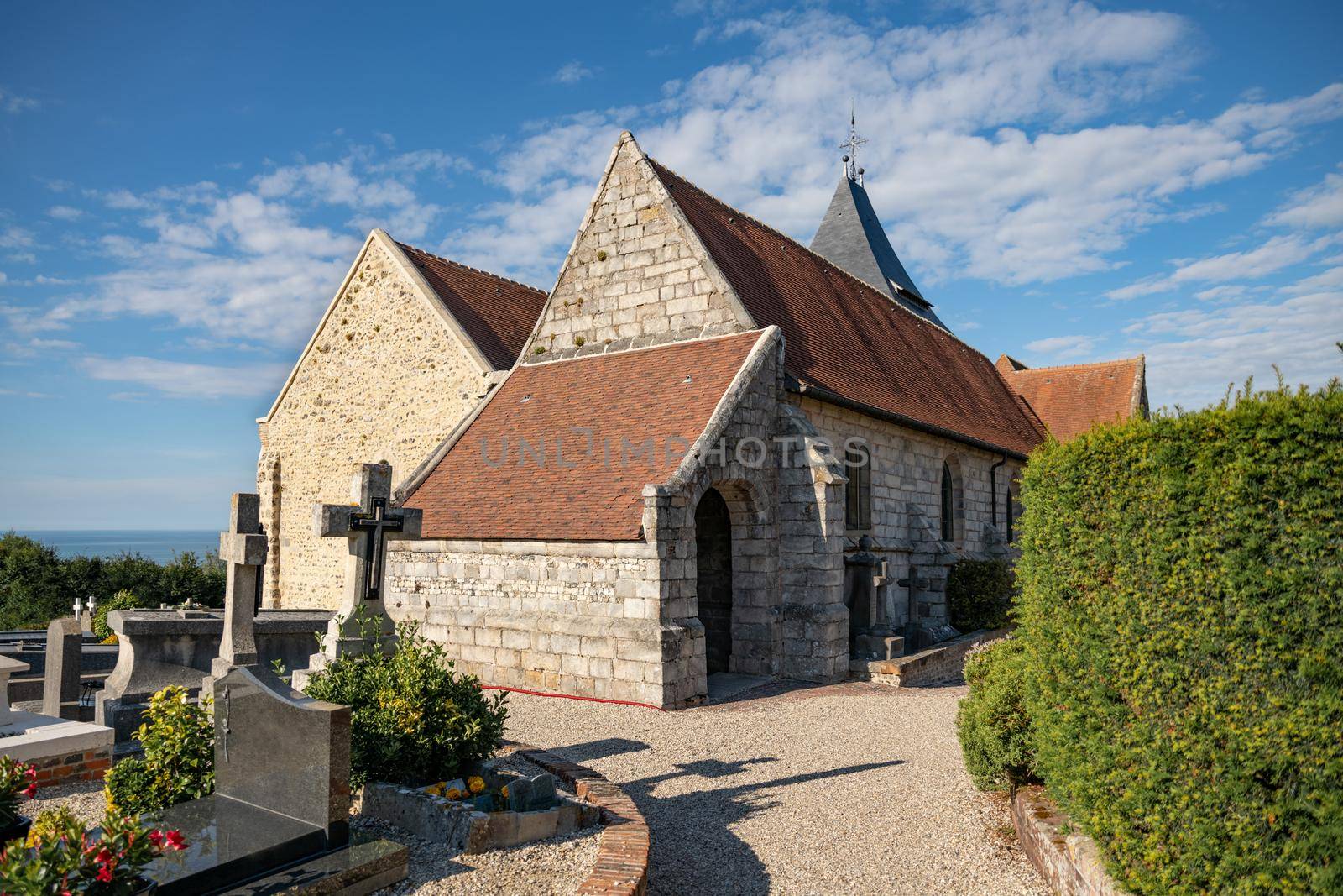 Church Saint Valery and graveyard at Varangeville sur mer