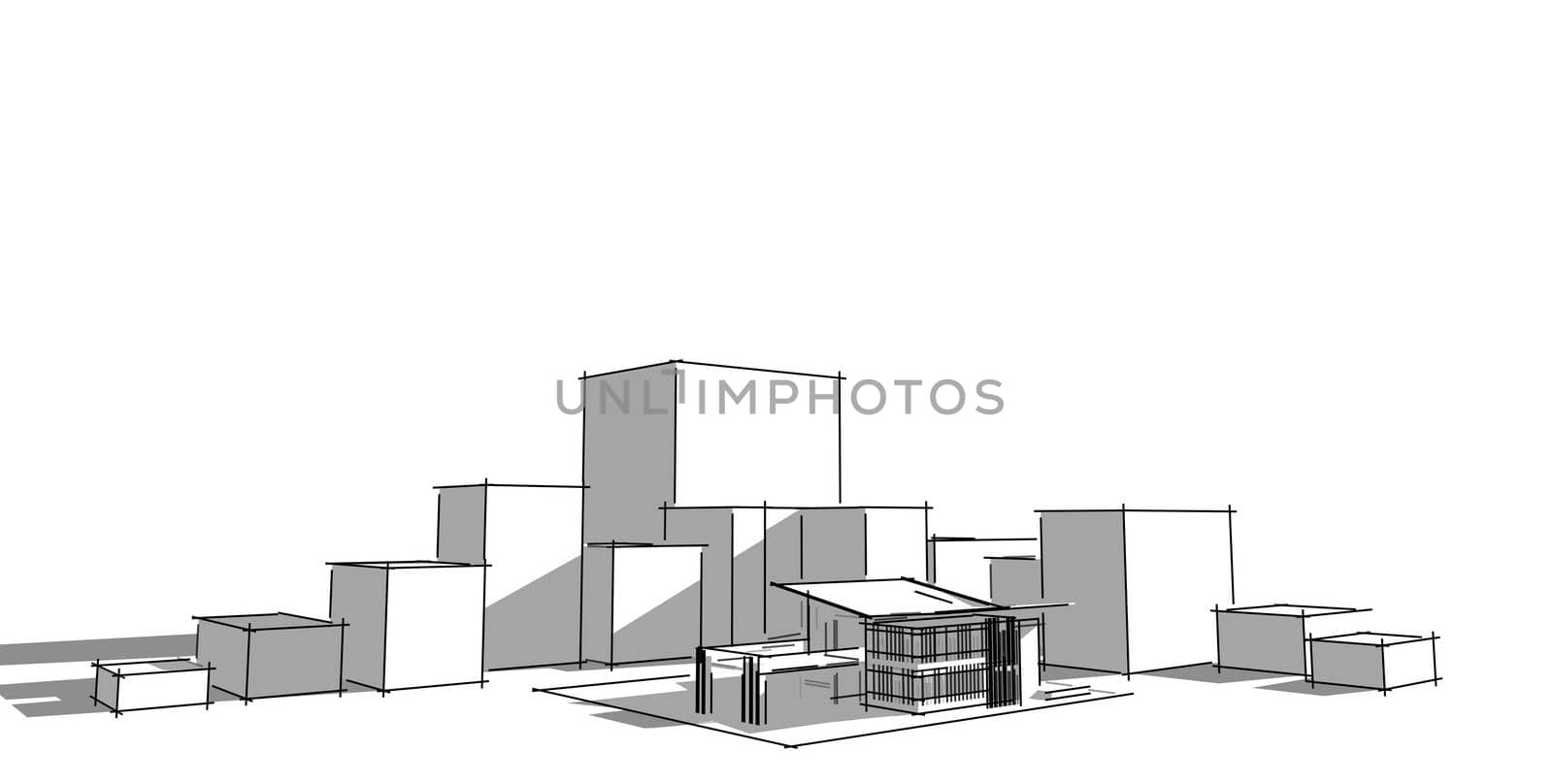 Cityscape, Building perspective, Modern building in the city skyline