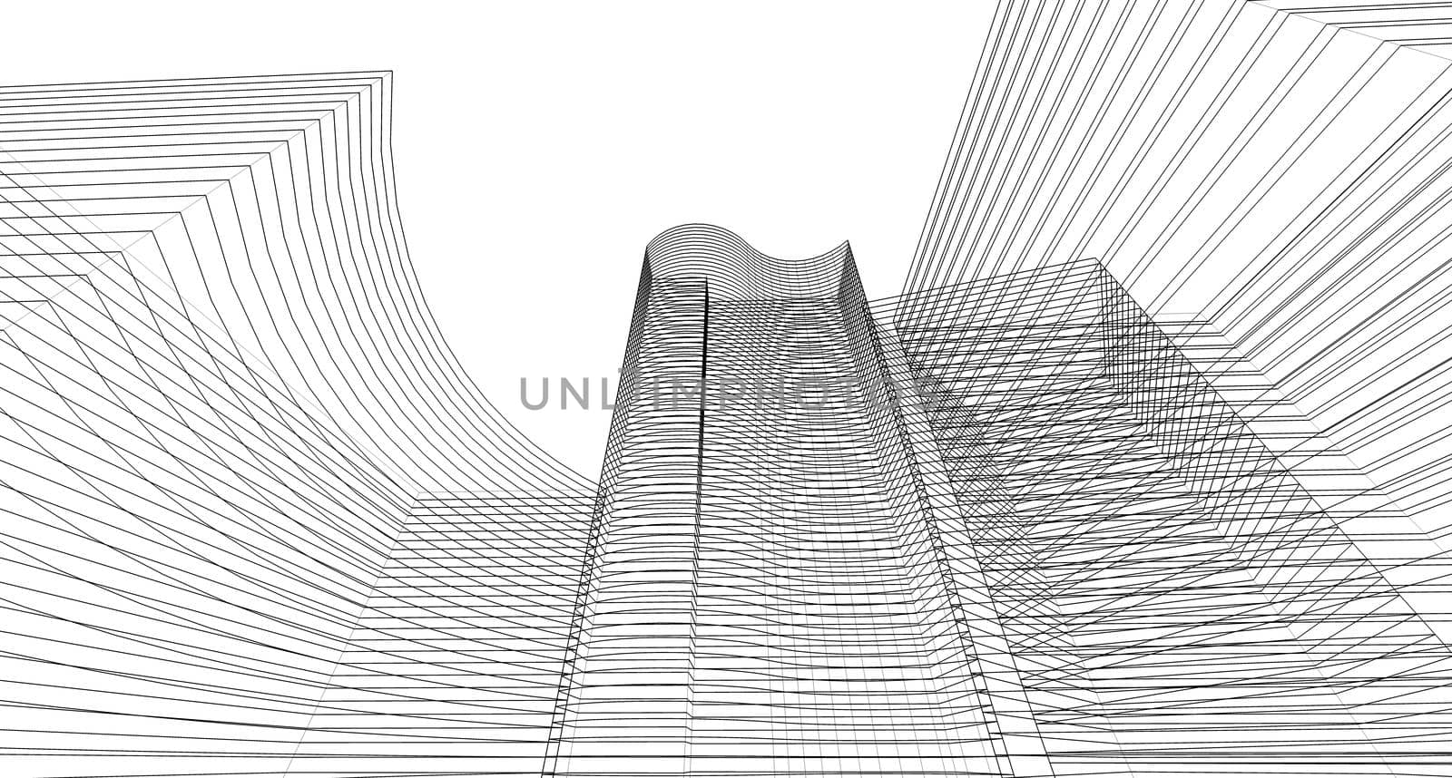 Abstract architectral drawing sketch,Illustration