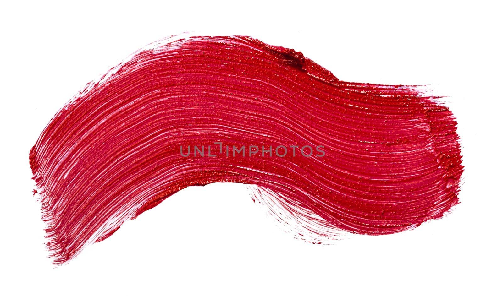 Red lipstick smudge stains isolated on white background