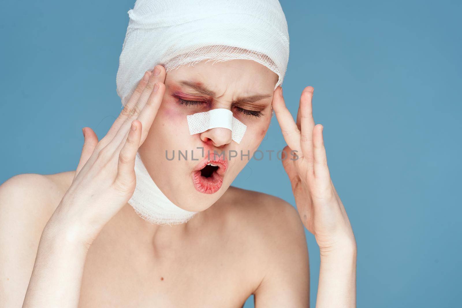 woman health problems trauma bruises emotions studio lifestyle. High quality photo