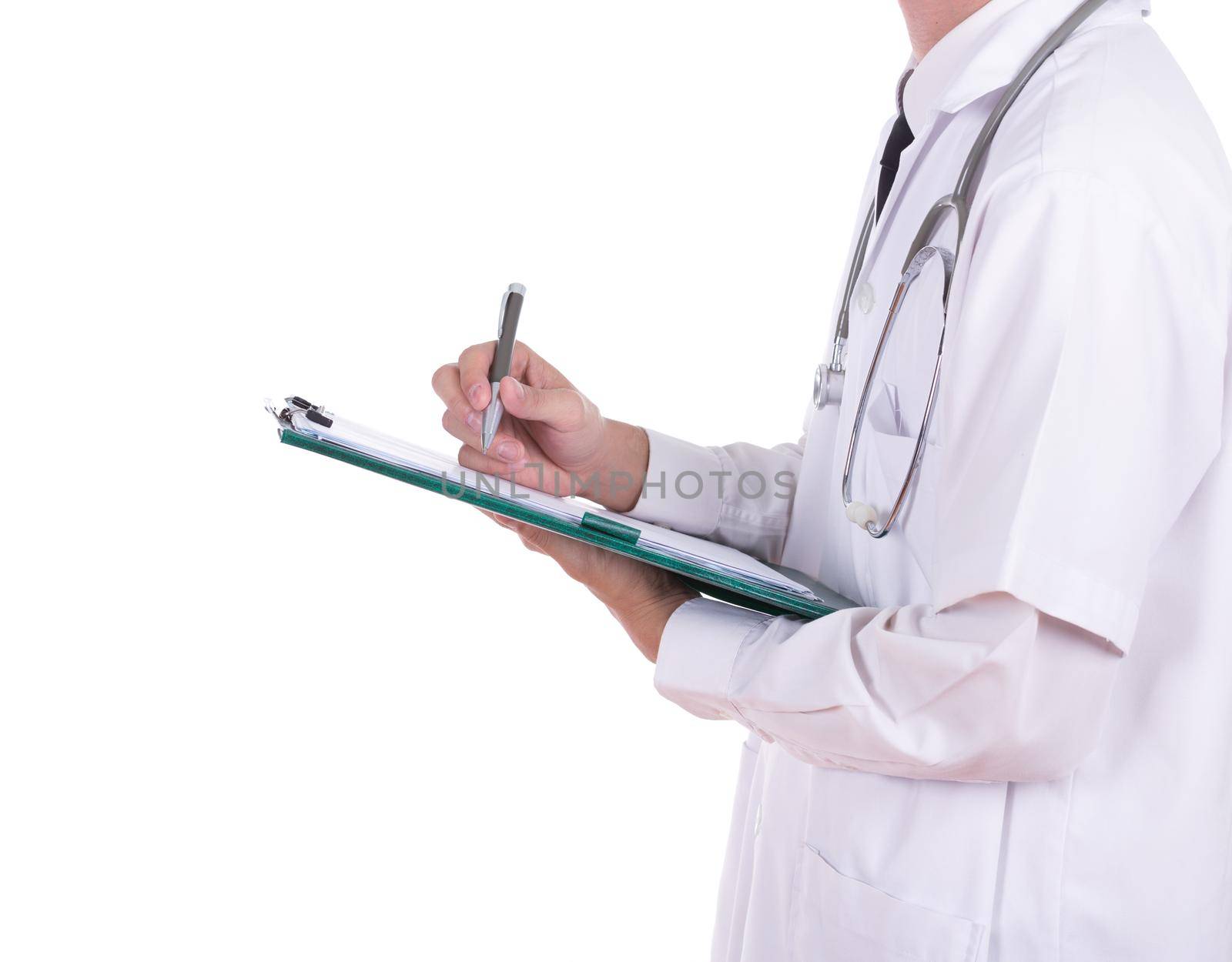 doctor writting medical report by geargodz