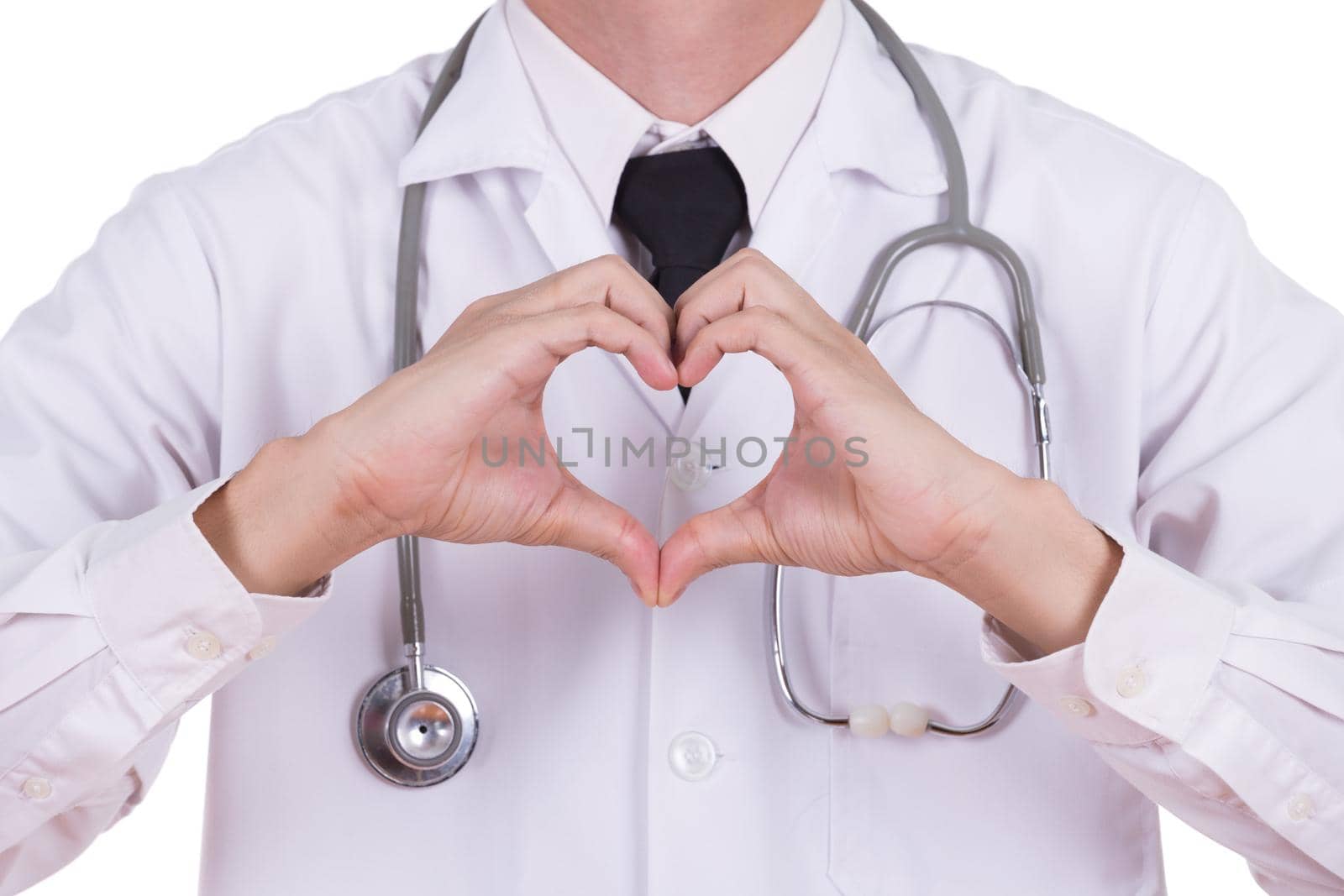 doctor doing a heart with his hands by geargodz