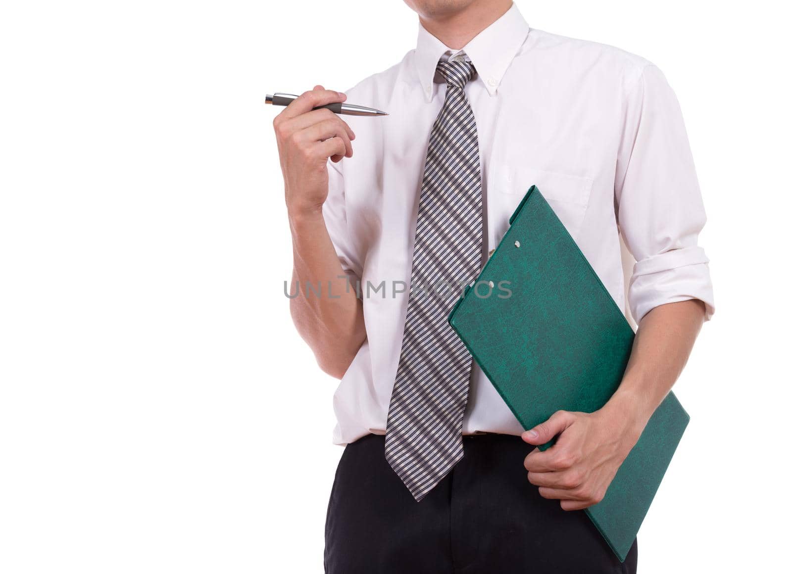 business man with clipboard and pen  by geargodz