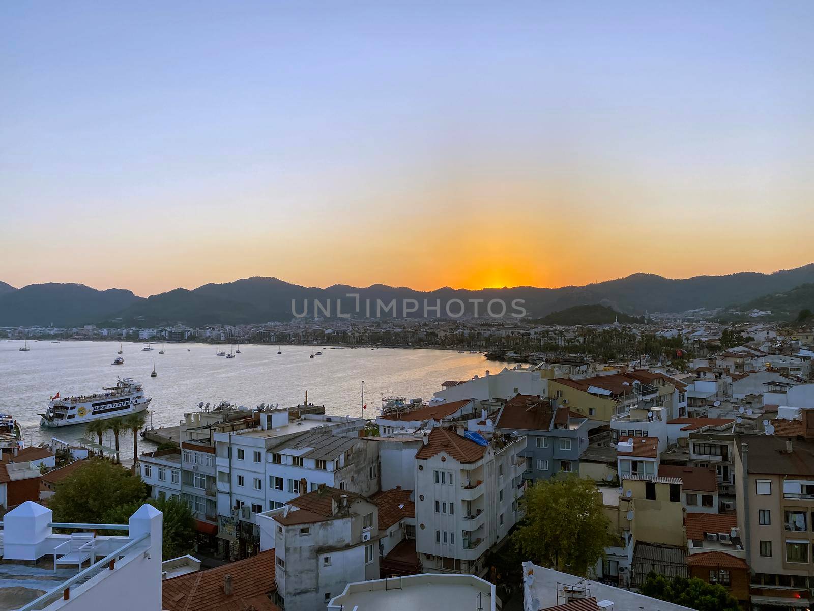 Scenic View Of Sea During Sunset, Turkey - stock photo. High quality photo