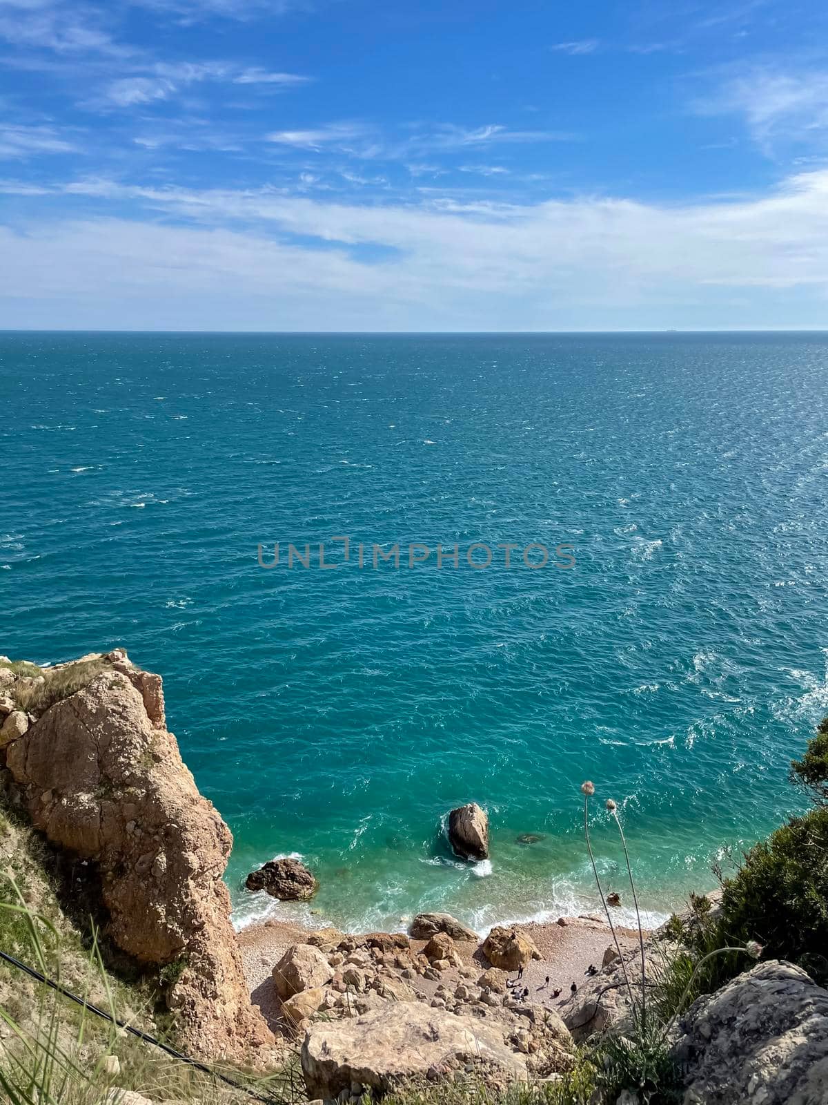 Scenic View Of Sea Against Clear Blue Sky - stock photo by kaliaevaen