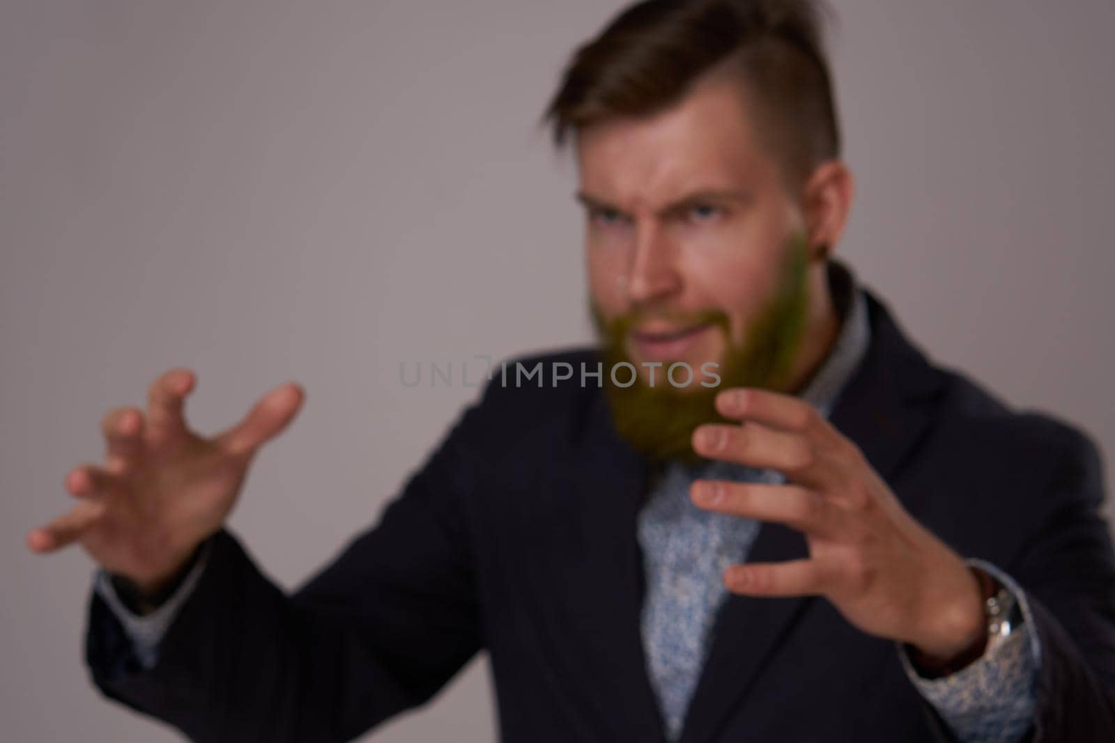 business man in jacket posing fashion professional. High quality photo