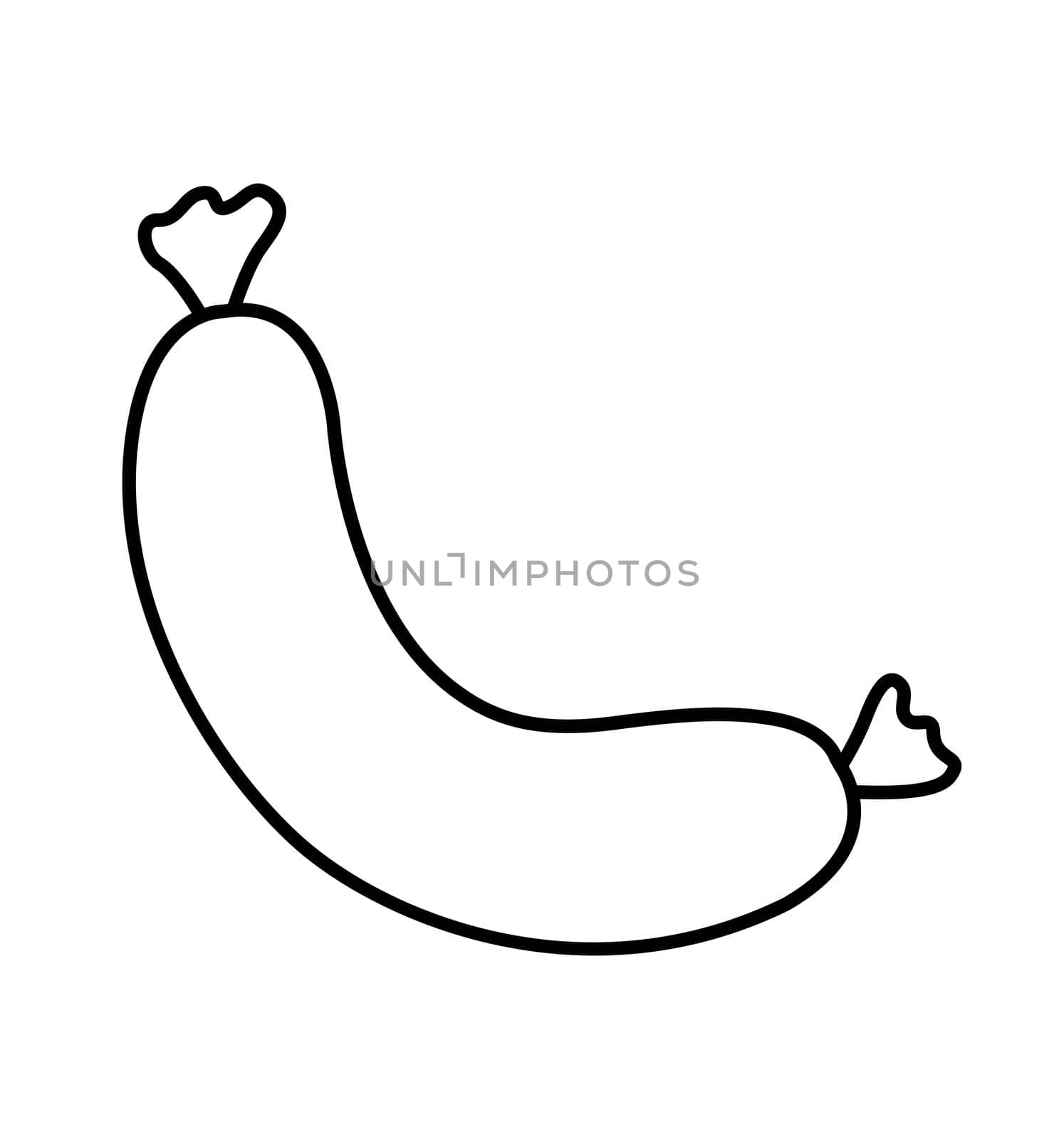 Sausage line icon vector isolated
