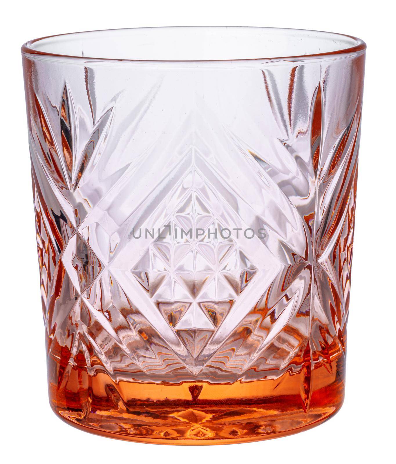 Empty new glass isolated on white background close up
