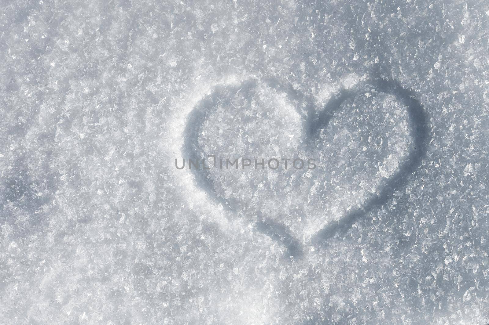 Snow background with detailed snowflakes and heart pattern. Winter holiday background by yanik88