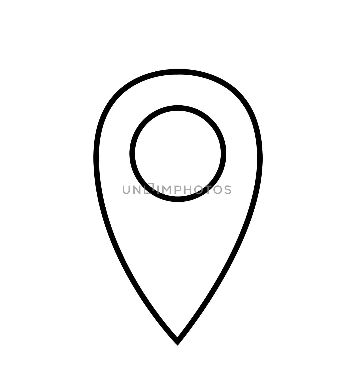 Map pointer pin line icon flat vector isolated eps 10