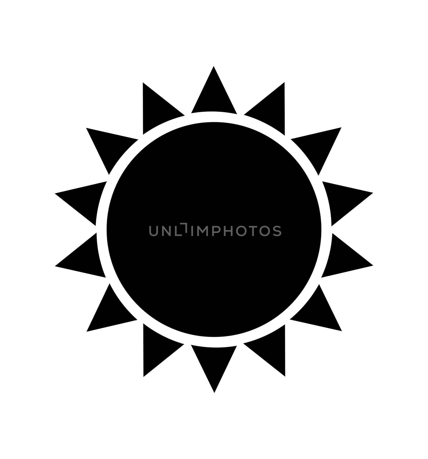 Sun icon illustration isolated on white background vector eps 10
