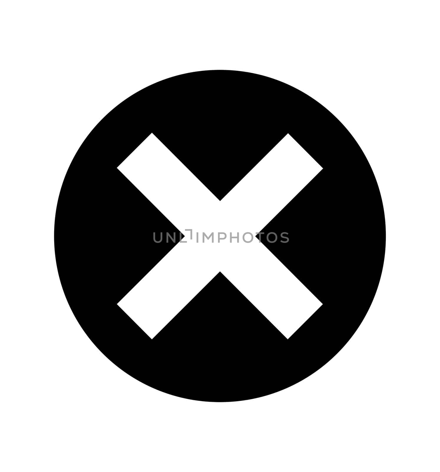 Cross sign X icon isolated on white background circle symbol eps 10
