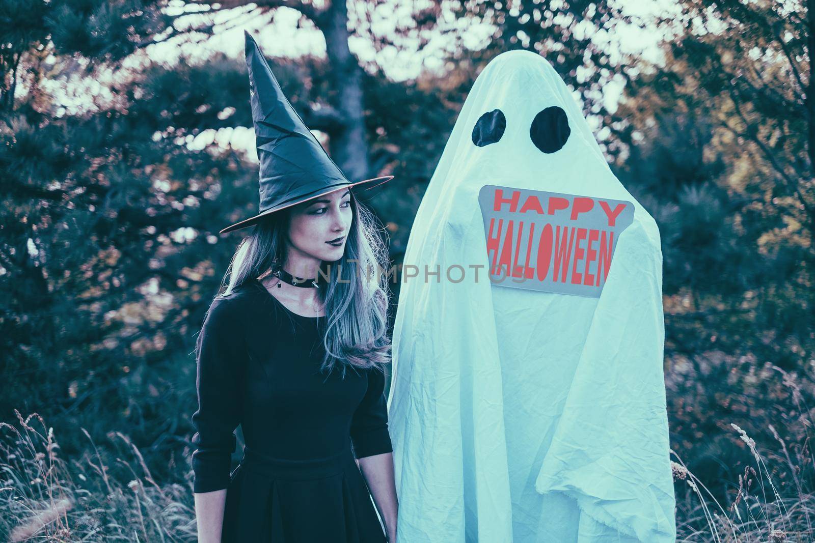 White ghost and witch by alexAleksei