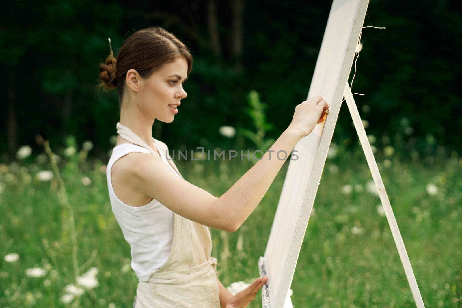 woman artist art drawing nature landscape hobby by Vichizh