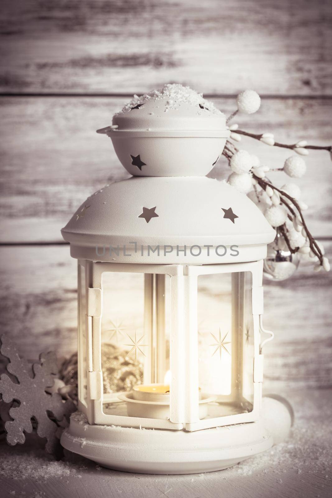 Cristmas lantern with snow by oksix
