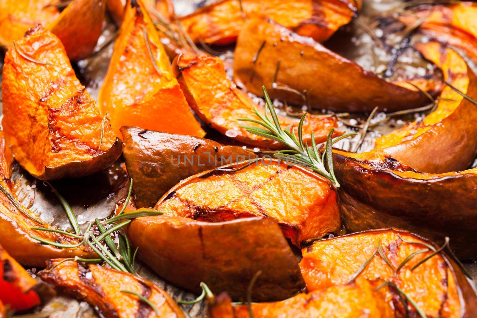 Baked pumpkin with rosemary and balsamic vinegar