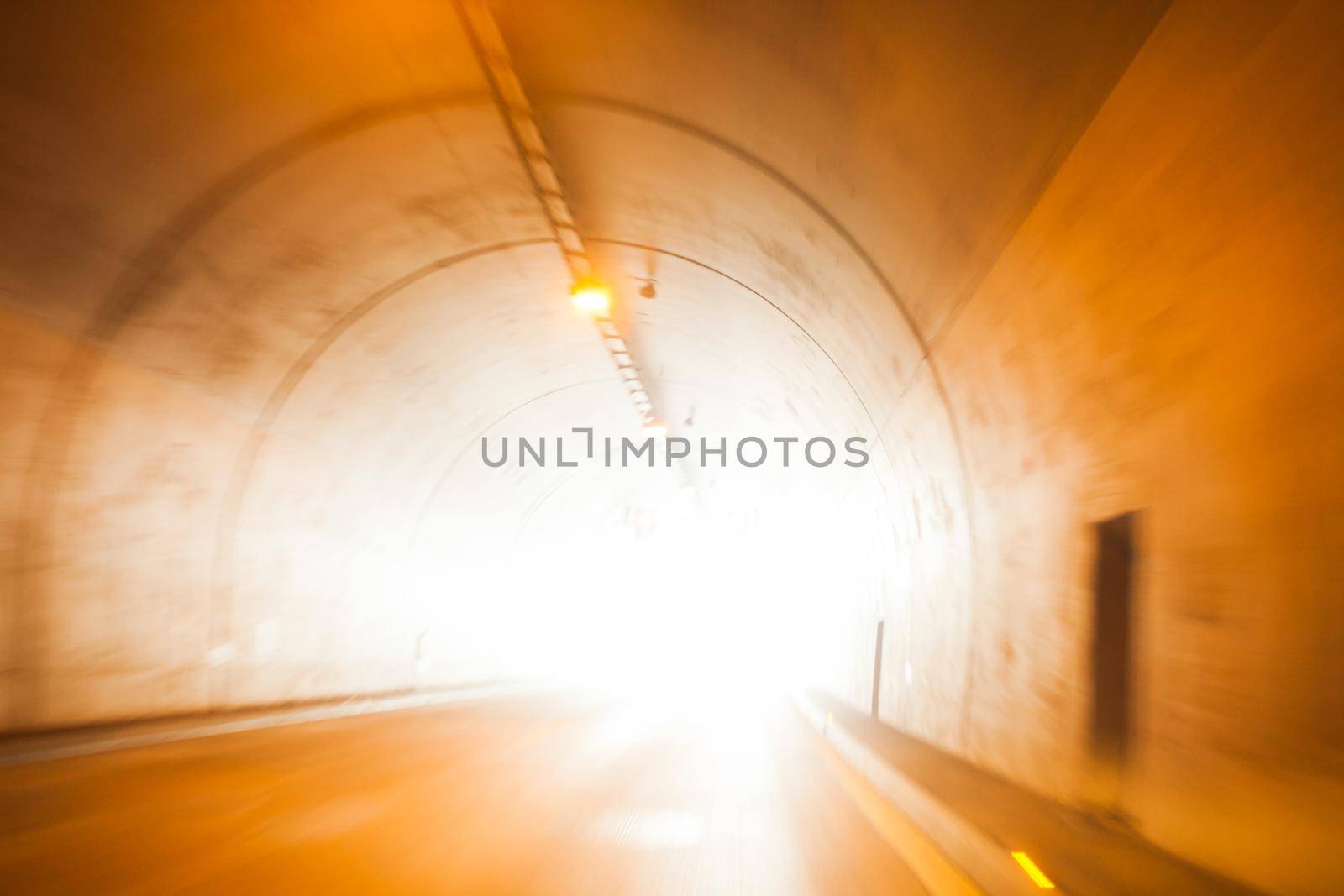 Light at the end of tunnel. Life motion concept