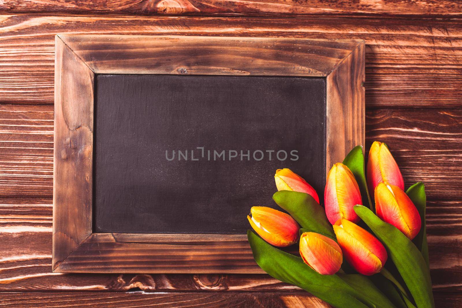 Tulips with chalkboard by oksix