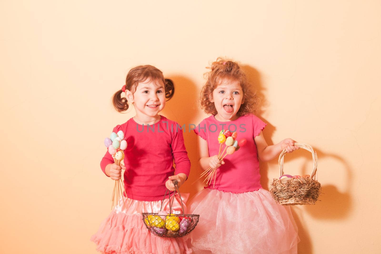 Girls on an Easter Egg hunt by oksix