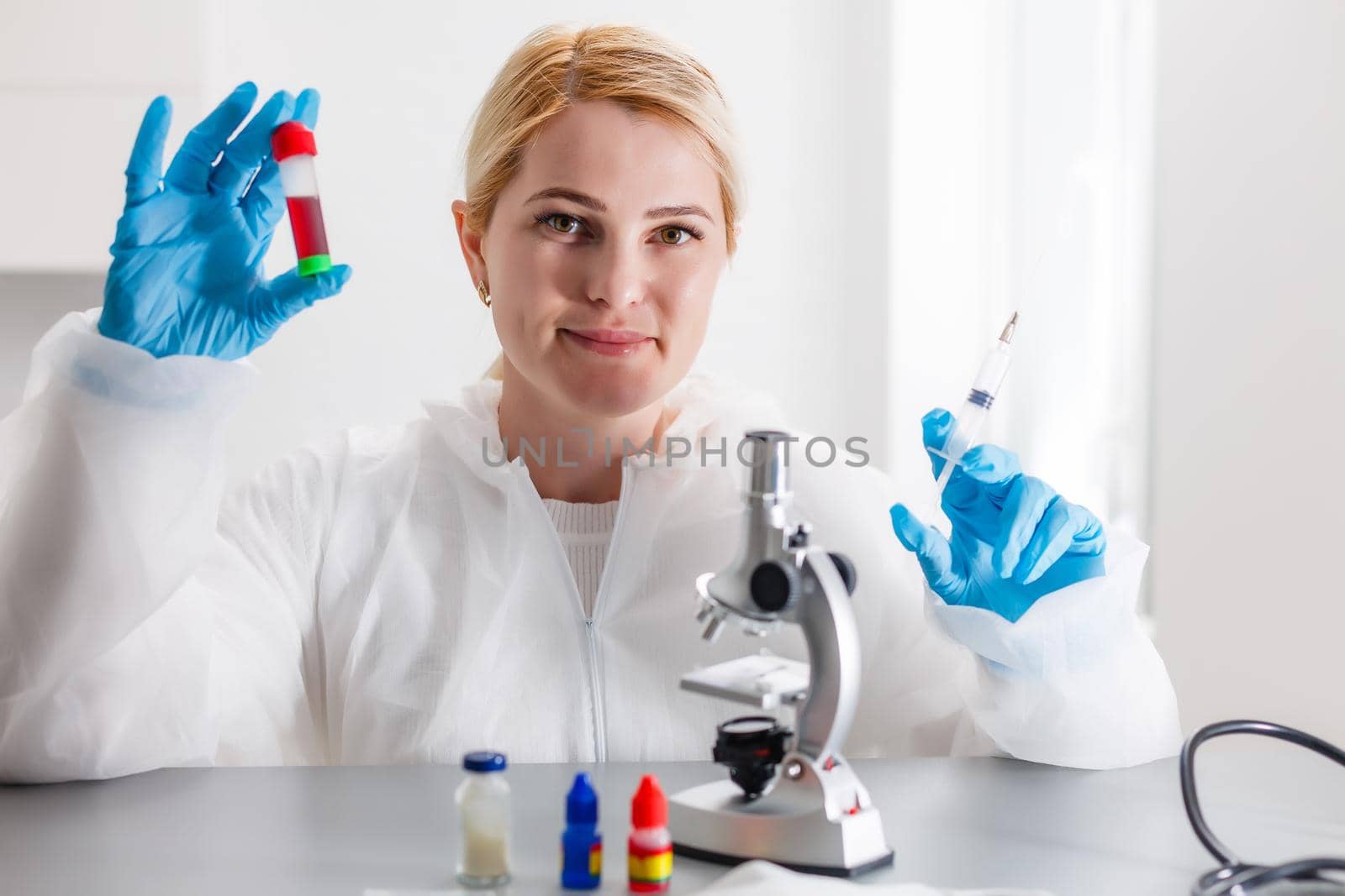 young researcher carrying out scientific research in a lab