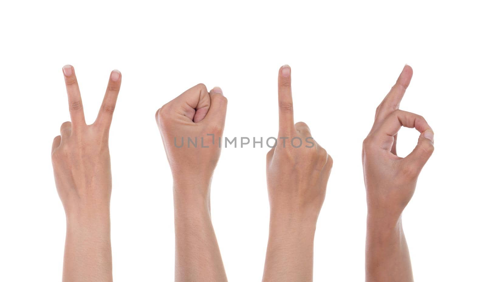 hands forming number 2016, as the new year, isolated on white background