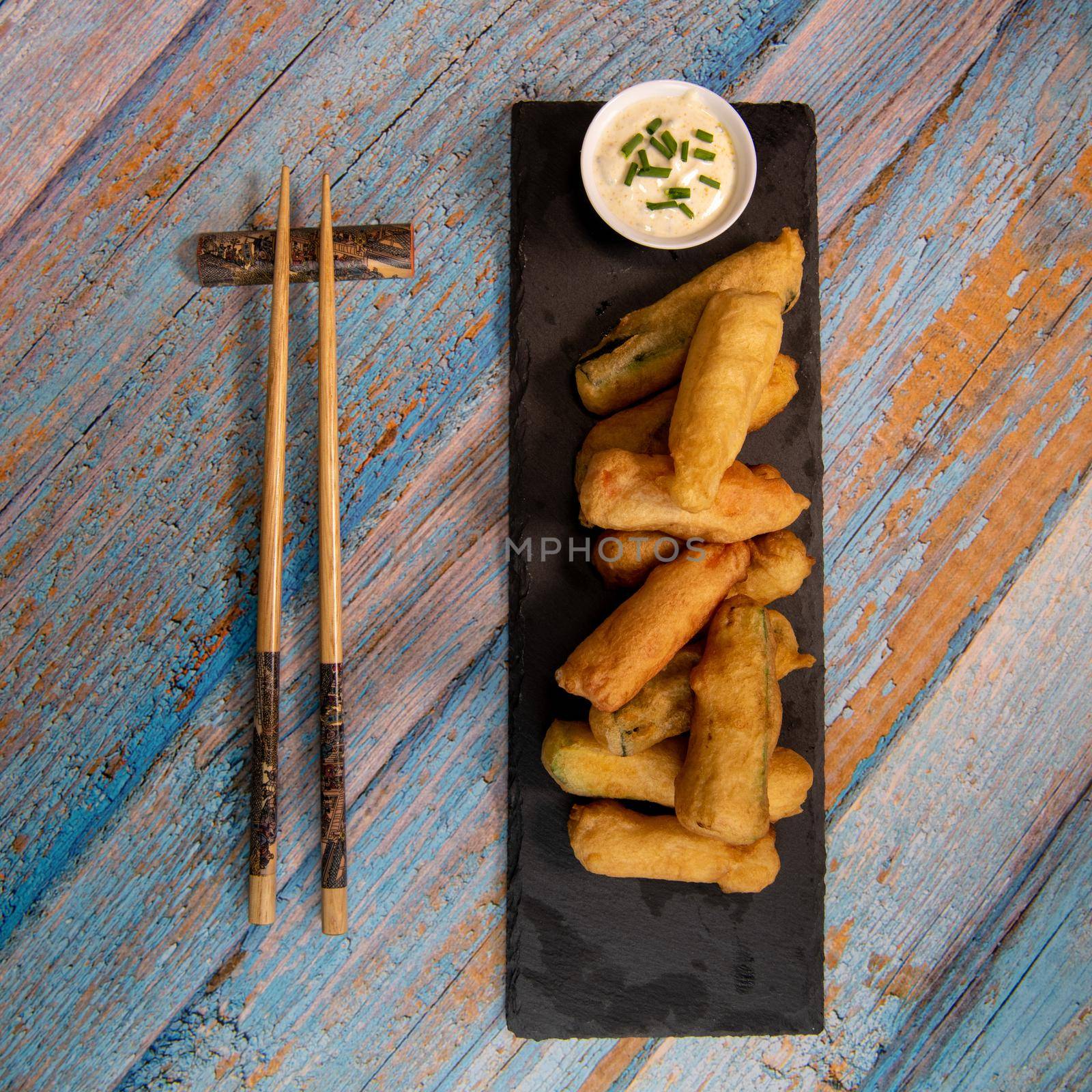 Crispy Vegetable Tempura Recipe, Vegetable Fritters. High quality photo