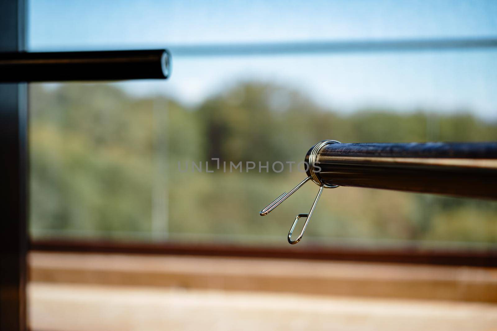Close up photo of sport equipment in modern gym