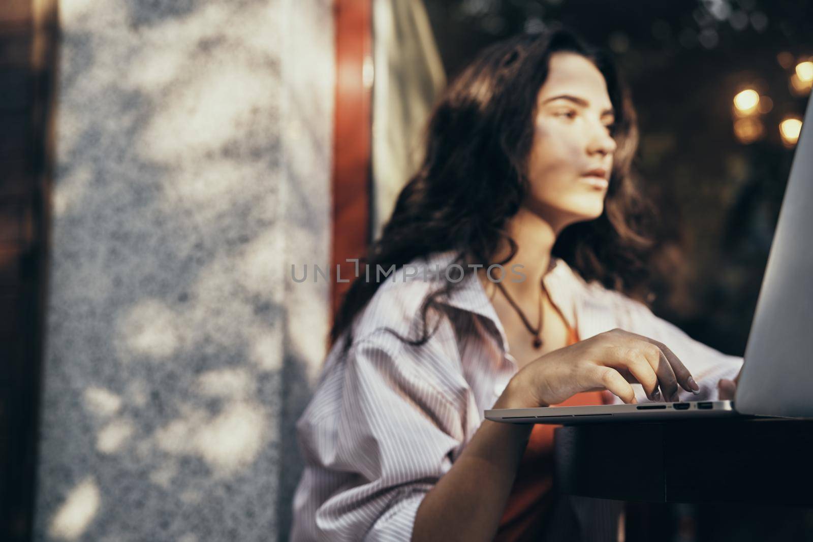 woman with laptop student training Lifestyle Fresh air by Vichizh