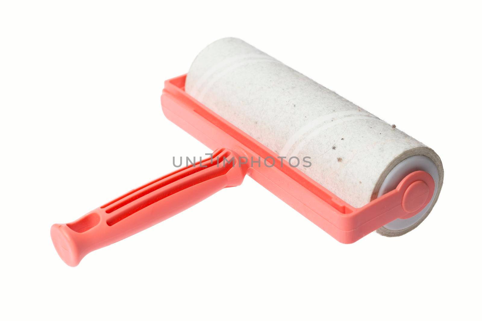 Adhesive roller for cleaning cloth from animal fur and hair