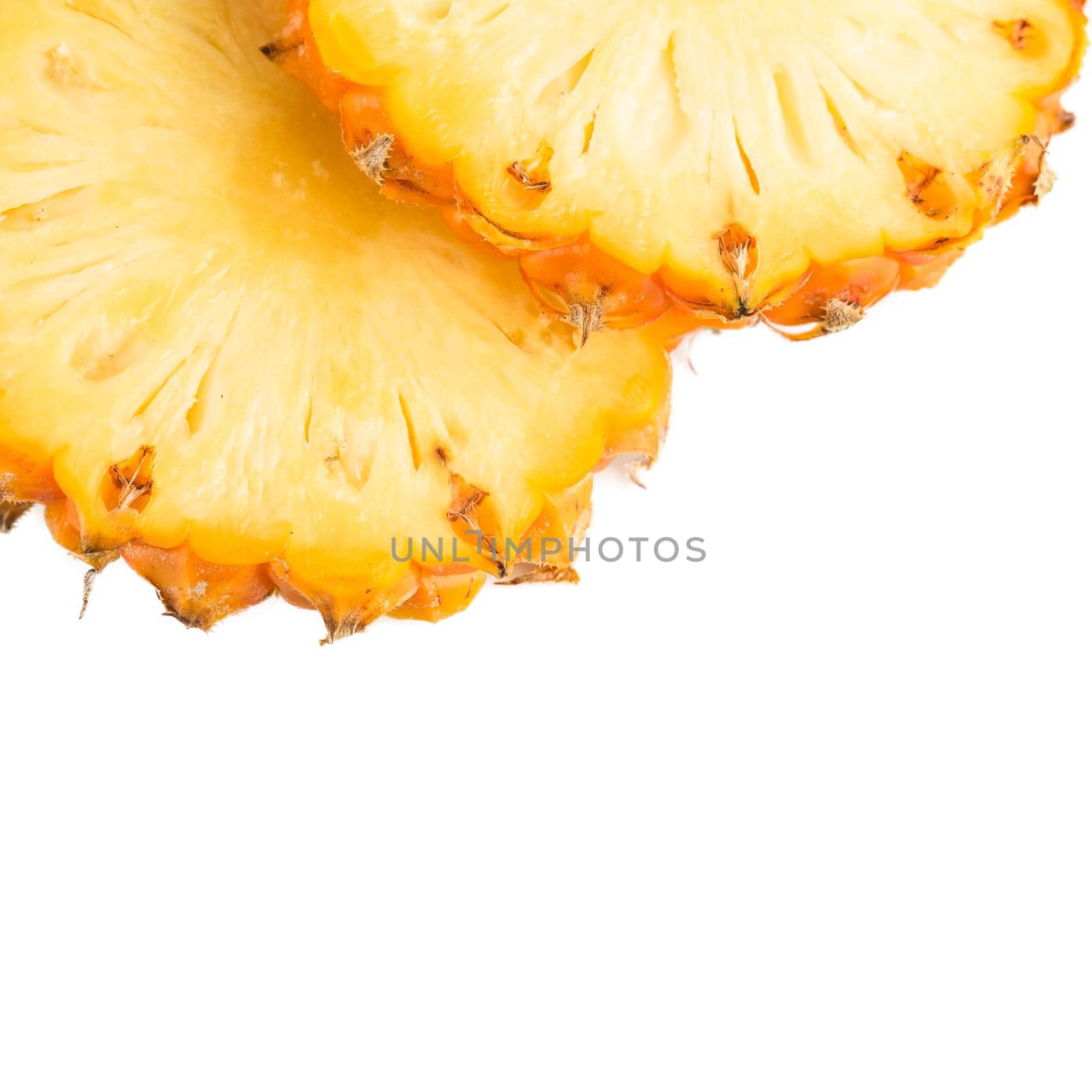 good Pineapple slices isolated on white background