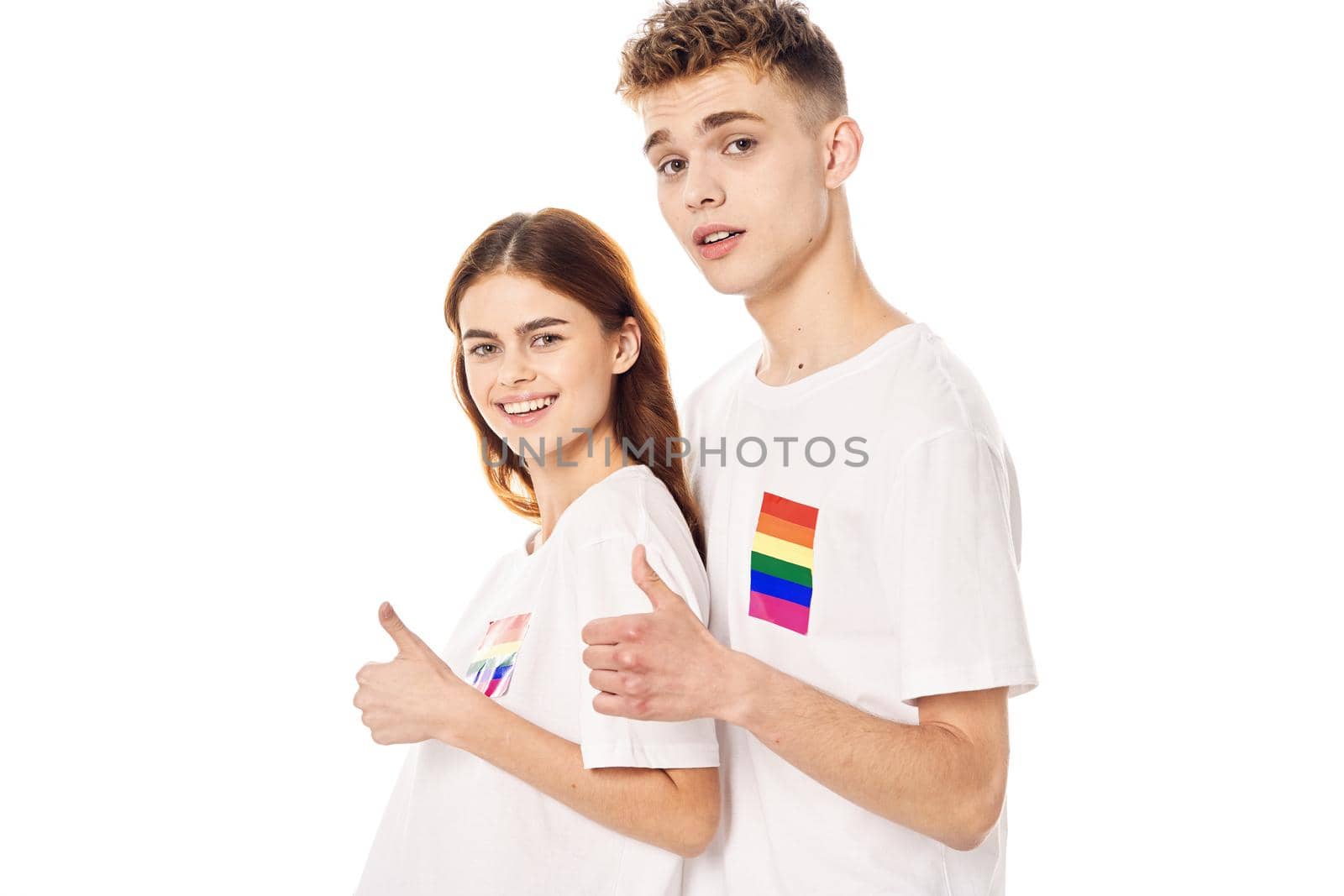 couple Flag lgbt transgender sexual minorities light background. High quality photo