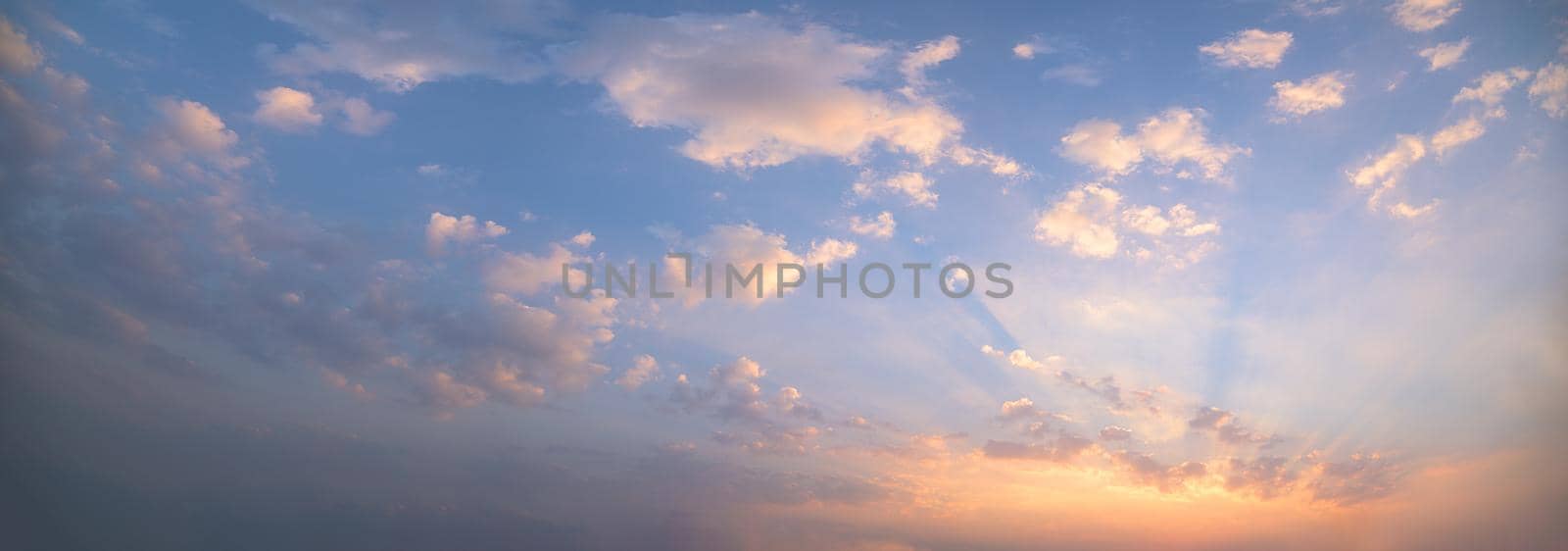 The sky and clouds in the evening