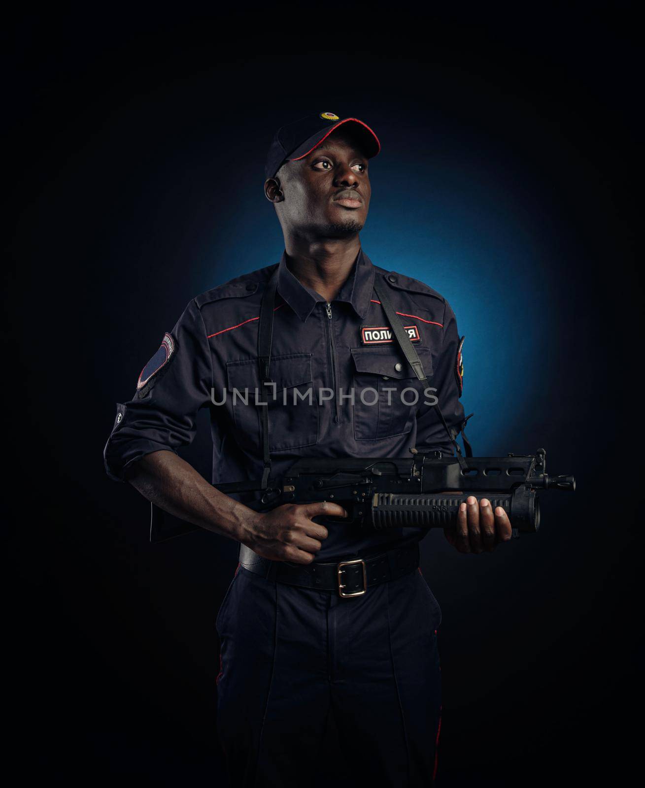 black guy in force police. english translation Police, Russia by Rotozey