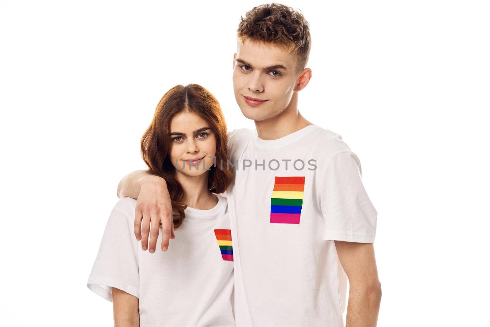 couple Flag lgbt transgender sexual minorities light background by Vichizh